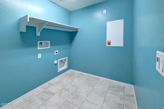 11710 W Boll Bloom Dr, Marana, AZ 85653 - washroom featuring electric dryer hookup, washer hookup, and baseboards