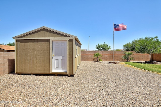 11710 W Boll Bloom Dr, Marana, AZ 85653 - view of shed with a fenced backyard