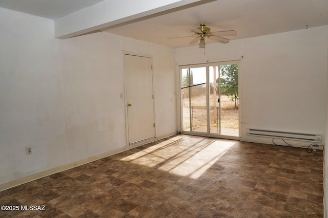 100 N Dale Rd, Pearce, AZ 85625 - spare room with a baseboard radiator and a ceiling fan
