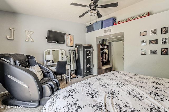 9650 N Gyor Pl, Tucson, AZ 85742 - bedroom featuring carpet and ceiling fan