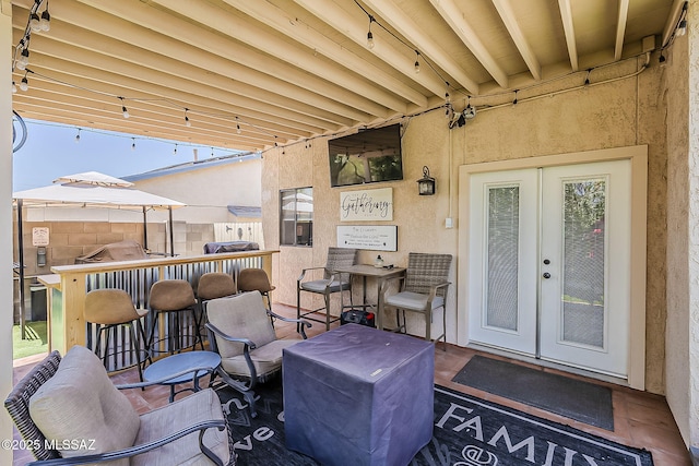 9650 N Gyor Pl, Tucson, AZ 85742 - view of patio / terrace featuring french doors