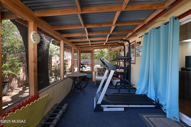 2931 N Mitch Dr, Tucson, AZ 85719 - workout room featuring plenty of natural light and carpet