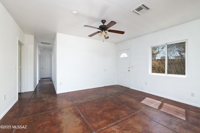 2931 N Mitch Dr, Tucson, AZ 85719 - unfurnished room with concrete flooring, baseboards, ceiling fan, and a smoke detector