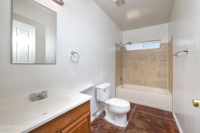 2931 N Mitch Dr, Tucson, AZ 85719 - bathroom with toilet, vanity, baseboards, and bathtub / shower combination