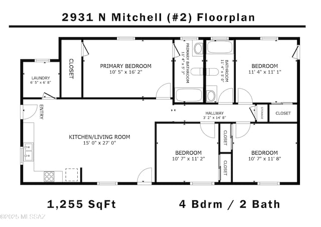 2931 N Mitch Dr, Tucson, AZ 85719 - room layout