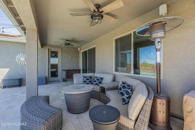 5550 S Sycamore Rim Trl, Tucson, AZ 85747 - view of patio / terrace featuring ceiling fan and outdoor lounge area