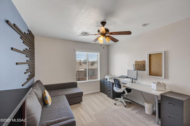 19 W Via Teresita, Sahuarita, AZ 85629 - office featuring ceiling fan, light carpet, and baseboards