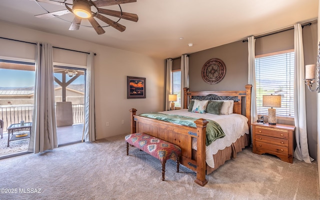 9387 S Via Famero, Vail, AZ 85641 - bedroom with light carpet, access to outside, and multiple windows