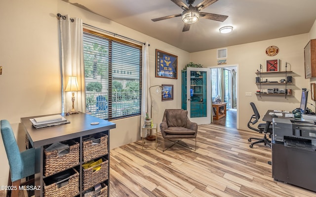9387 S Via Famero, Vail, AZ 85641 - office with ceiling fan and light wood finished floors