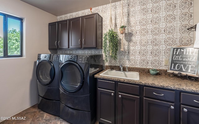 9387 S Via Famero, Vail, AZ 85641 - laundry area featuring cabinet space and separate washer and dryer