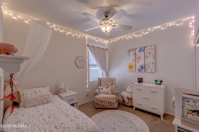 9978 N Niobrara Way, Tucson, AZ 85742 - bedroom featuring light carpet, ceiling fan, and baseboards