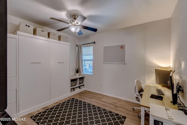 9978 N Niobrara Way, Tucson, AZ 85742 - office space with a ceiling fan, light wood-type flooring, and baseboards