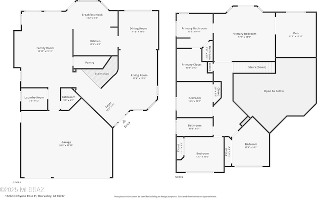11262 N Chynna Rose Pl, Oro Valley, AZ 85737 - home floor plan