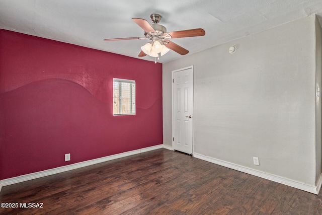 2113 N Belvedere Ave, Tucson, AZ 85712 - empty room featuring wood finished floors, ceiling fan, baseboards, and a smoke detector
