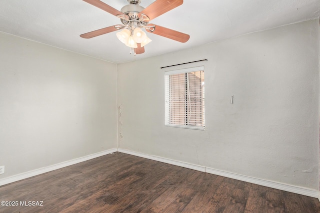 2113 N Belvedere Ave, Tucson, AZ 85712 - empty room with baseboards, wood finished floors, and a ceiling fan
