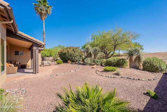 2136 E Desert Fox Dr, Green Valley, AZ 85614 - fenced backyard with a patio area and an outdoor living space