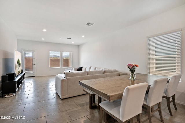 3579 N Kellen Canyon Ct, Tucson, AZ 85745 - tiled dining room with recessed lighting and baseboards