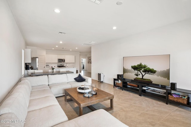 3579 N Kellen Canyon Ct, Tucson, AZ 85745 - living area featuring recessed lighting and light tile patterned floors