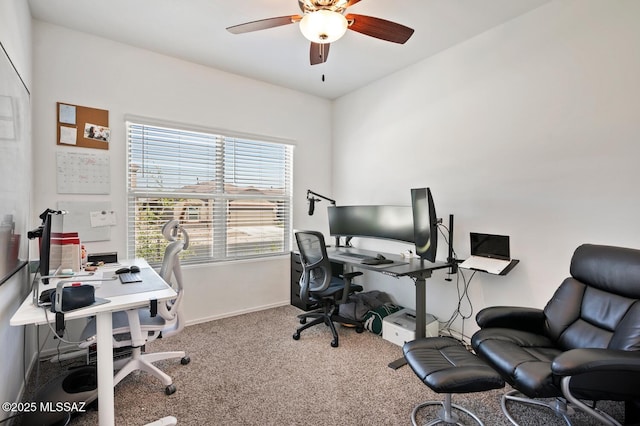 3579 N Kellen Canyon Ct, Tucson, AZ 85745 - carpeted office with a ceiling fan and baseboards