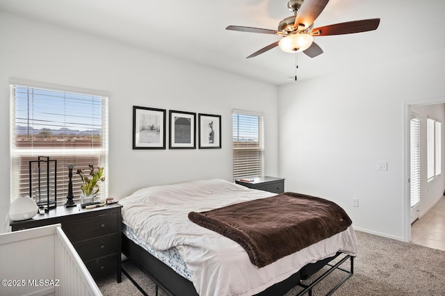3579 N Kellen Canyon Ct, Tucson, AZ 85745 - bedroom featuring light carpet and ceiling fan