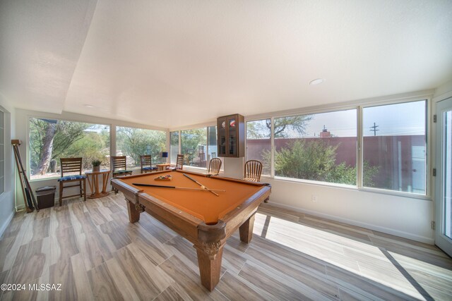 5617 N Camino Del Conde, Tucson, AZ 85718 - recreation room featuring pool table, baseboards, and light wood-style flooring