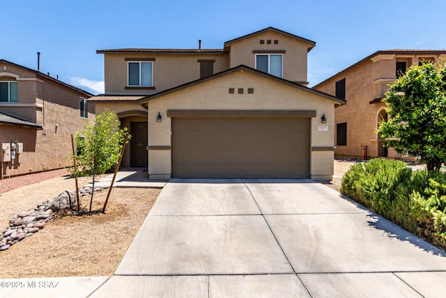 1257 W Calle Libro Del Retrato, Sahuarita, AZ 85629 - traditional-style house with stucco siding, driveway, and a garage
