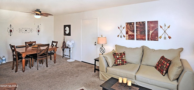 441 W Yucca Ct Unit 209, Tucson, AZ 85704 - living room with ceiling fan and carpet floors