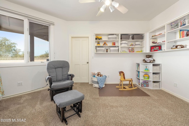4141 W Camino Del Norte, Tucson, AZ 85742 - sitting room featuring carpet flooring and a ceiling fan
