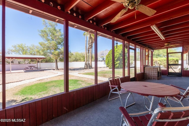 555 E Rudasill Rd, Tucson, AZ 85704 - sunroom featuring ceiling fan