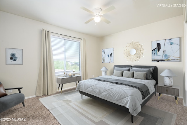1070 W Camino Fijo, Sahuarita, AZ 85629 - bedroom with carpet floors, baseboards, and a ceiling fan