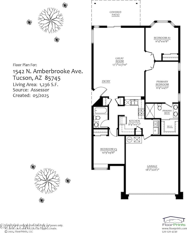 1542 N Amberbrooke Ave, Tucson, AZ 85745 - room layout