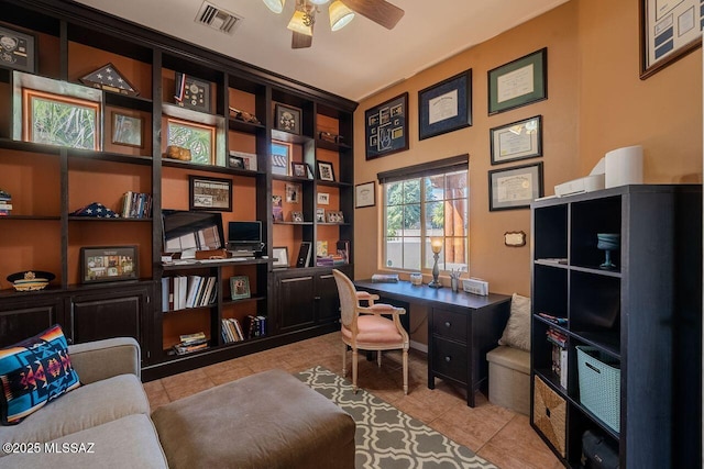 489 W Wedge Way, Green Valley, AZ 85614 - office area featuring tile patterned floors and ceiling fan