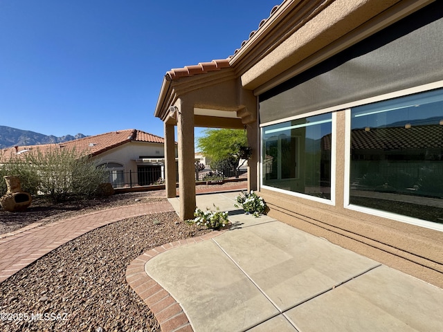 13942 N Cirrus Hill Dr, Oro Valley, AZ 85755 - view of patio / terrace with a mountain view