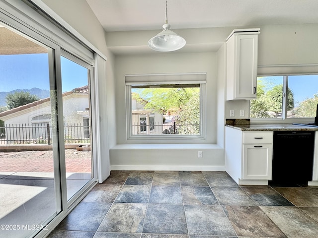 13942 N Cirrus Hill Dr, Oro Valley, AZ 85755 - kitchen with dishwasher, baseboards, plenty of natural light, and white cabinetry