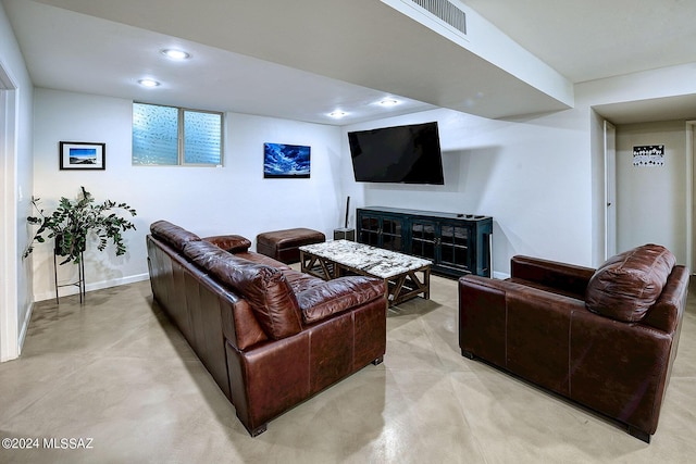 6631 N Camino Padre Isidoro, Tucson, AZ 85718 - living area with recessed lighting and finished concrete flooring