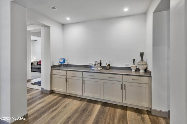 61672 E Talc St, Oracle, AZ 85623 - indoor dry bar featuring dark wood finished floors and recessed lighting