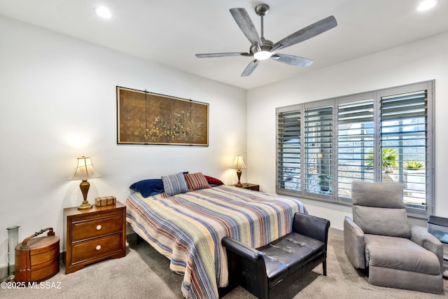 61672 E Talc St, Oracle, AZ 85623 - bedroom featuring carpet, recessed lighting, a ceiling fan, and baseboards