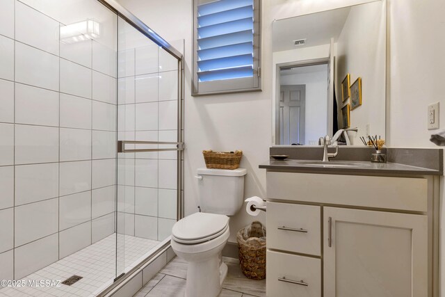 61672 E Talc St, Oracle, AZ 85623 - bathroom featuring toilet, vanity, and a shower stall