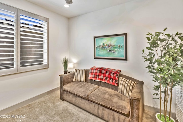 61672 E Talc St, Oracle, AZ 85623 - sitting room with carpet floors, baseboards, and recessed lighting