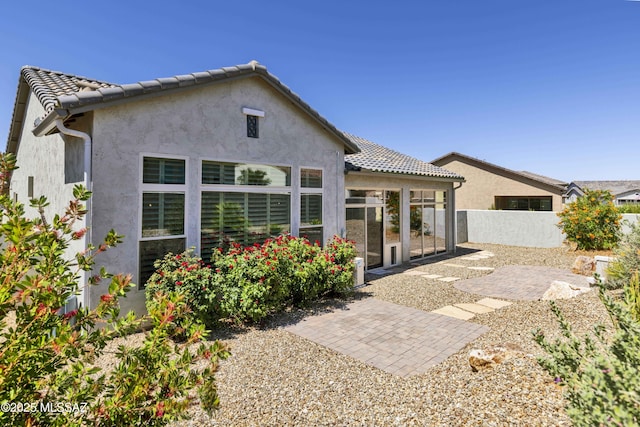 61672 E Talc St, Oracle, AZ 85623 - rear view of house featuring a patio area, stucco siding, and a tile roof
