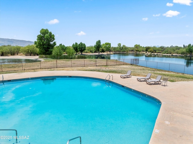 2311 N Creek Vista Dr, Tucson, AZ 85749 - view of swimming pool featuring a patio area and a water view