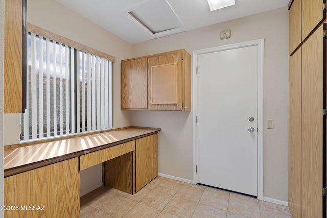 14488 N Rock Springs Ln, Oro Valley, AZ 85755 - unfurnished office featuring attic access, baseboards, and light tile patterned floors