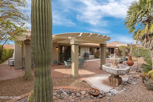 14488 N Rock Springs Ln, Oro Valley, AZ 85755 - view of patio featuring grilling area and a pergola