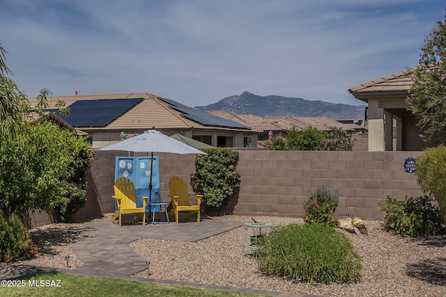 14171 E Adeline Dr, Vail, AZ 85641 - fenced backyard with a patio and a mountain view