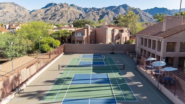 5051 N Sabino Canyon Rd Unit 1107, Tucson, AZ 85750 - view of tennis court with a mountain view