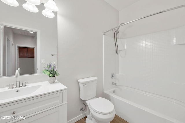 11358 W Folsom Point Dr, Marana, AZ 85658 - full bath featuring vanity, bathtub / shower combination, toilet, and wood finished floors