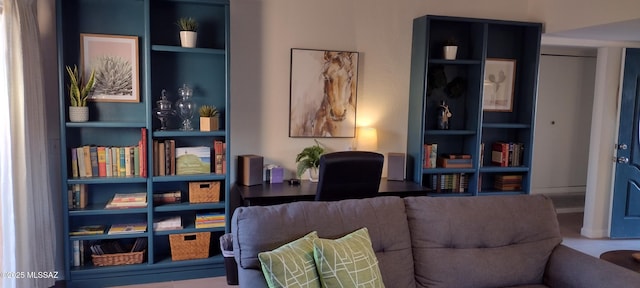 1771 S Desert Vista Dr, Tucson, AZ 85748 - sitting room featuring built in shelves and a desk