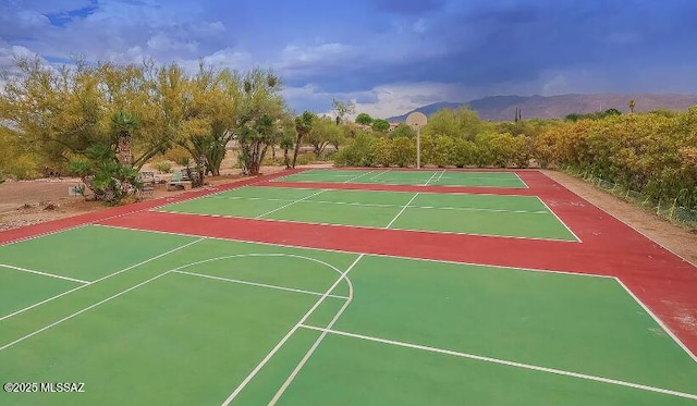 1771 S Desert Vista Dr, Tucson, AZ 85748 - view of tennis court featuring community basketball court and a mountain view