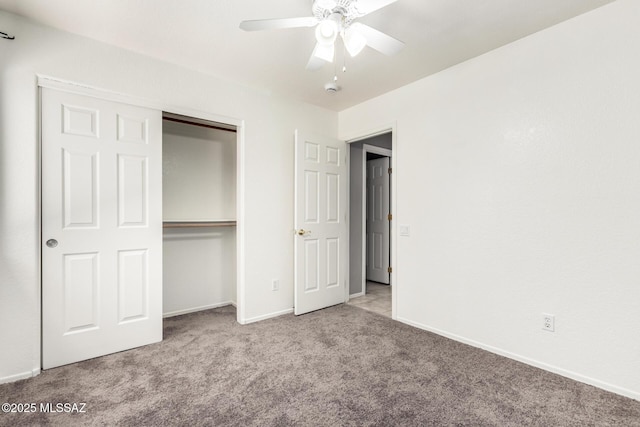 2649 W Catalina View Dr, Tucson, AZ 85742 - unfurnished bedroom with carpet, a closet, baseboards, and a ceiling fan