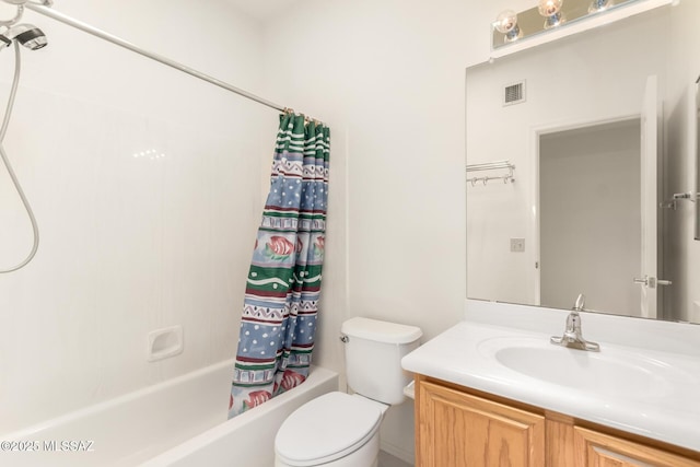 3252 W Flowering Cactus Ct, Tucson, AZ 85745 - bathroom with vanity, shower / tub combo with curtain, and toilet